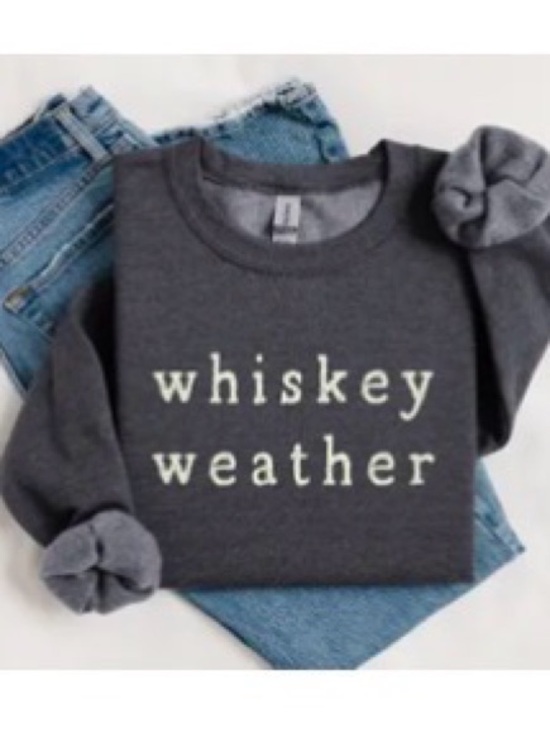 Gildan Sweaters - Charcoal 'Whiskey Weather' Crewneck Sweatshirt